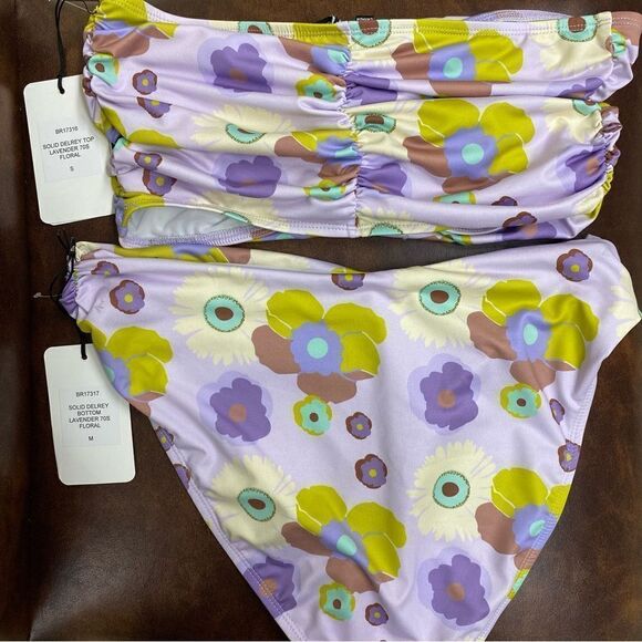 Free People X Beth Richards Delrey Lavender 70’s Floral Swim Set - Picture 5 of 6